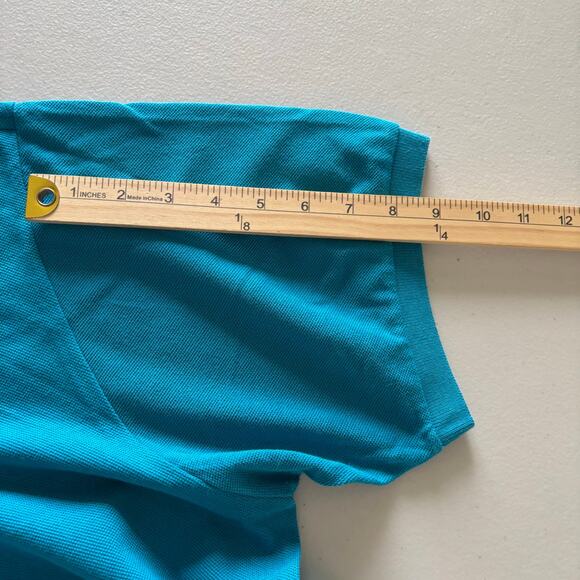 Lacoste Men Size 8 Turqoise Classic Original Fit Short Sleeve Golf Casual Shirt* - Picture 6 of 9